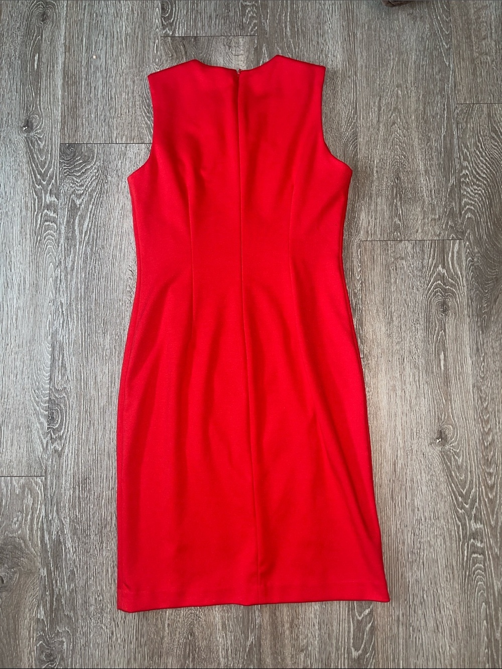 Calvin Klein Red Sleeveless Midi Sheath Dress tank minimalist business casual - Picture 6 of 6